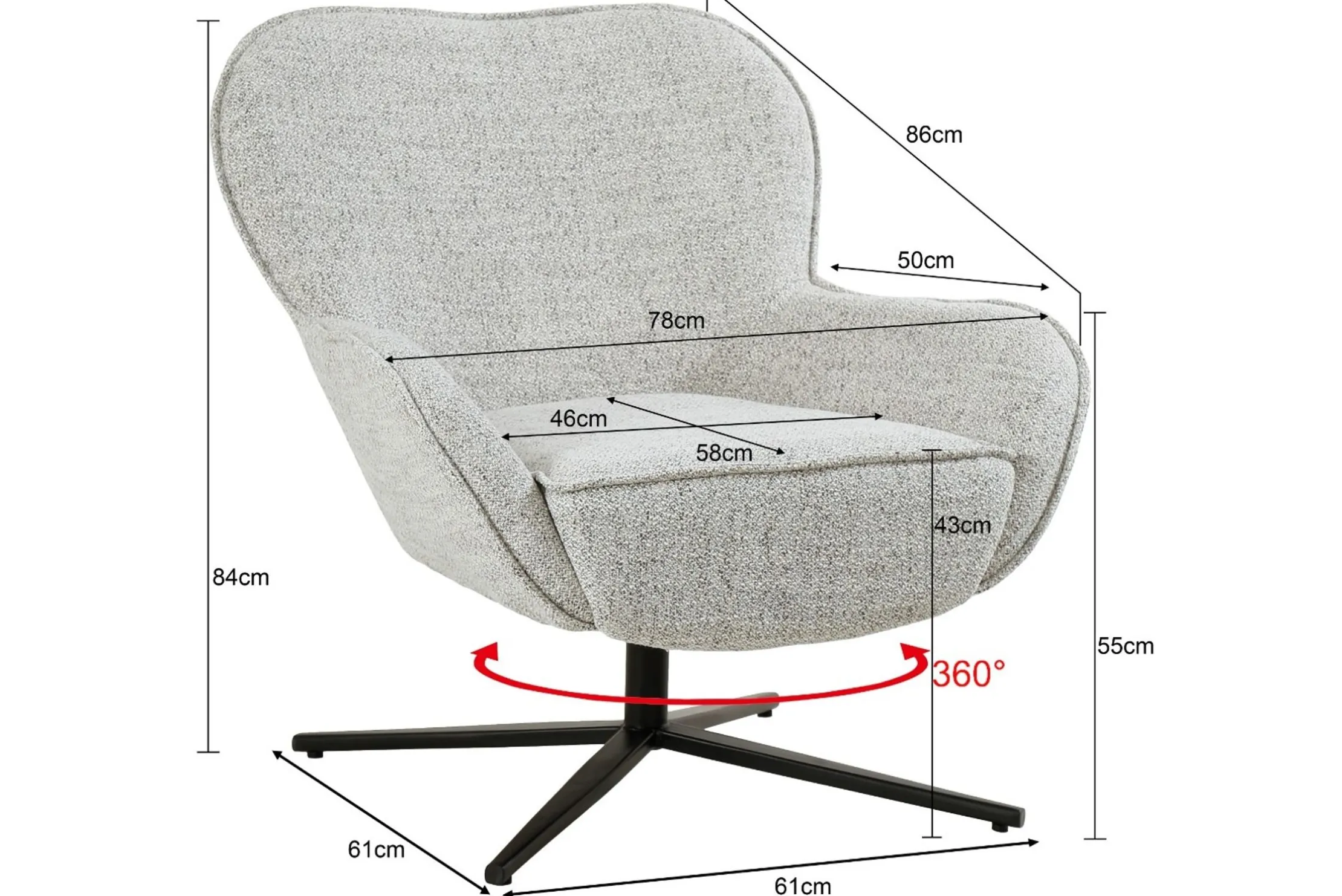 Draaifauteuil Bisque Oasis Sven
