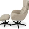 Draaifauteuil met hocker Naturel CH-73.051 Malmo