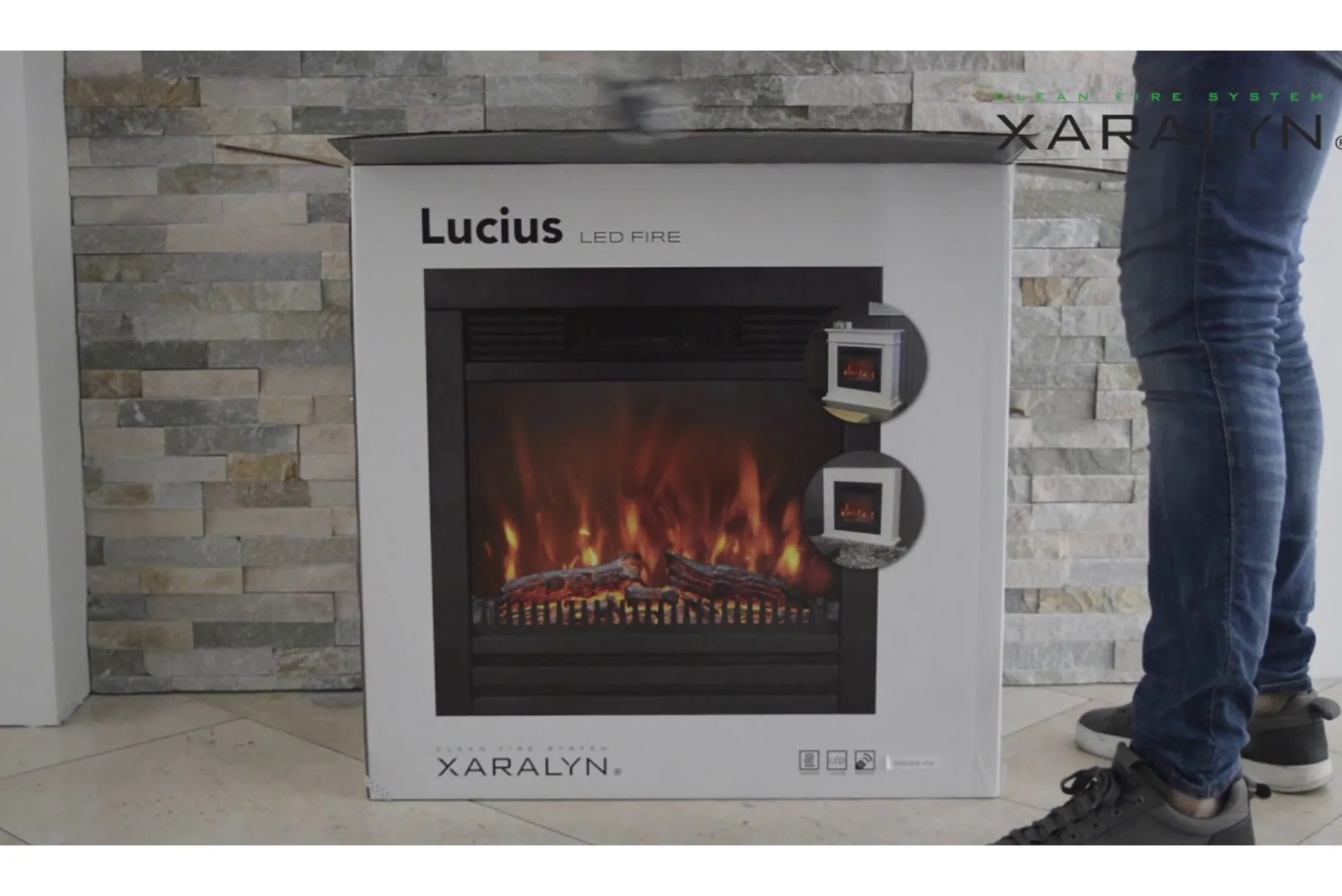Elektrische Lucius LED haard F02 Kos