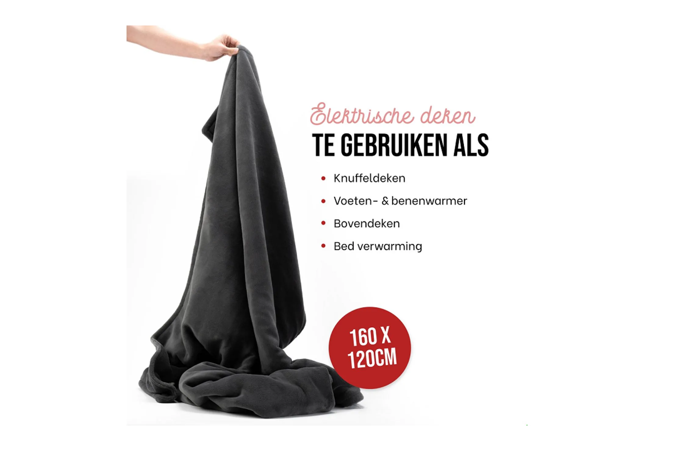 Elektrische warmtedeken Antraciet