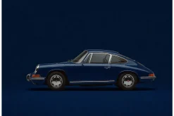 Glasschilderij Blue Porsche
