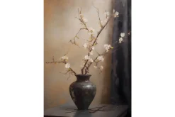 Glasschilderij Light Blossom Vase