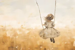 Glasschilderij Swinging Girl