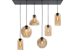 Hanglamp Goud Amberglas Fantasy