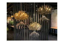 Hanglamp LB039/9+1 ambachtelijk brons Aix | Leclercq & Bouwman