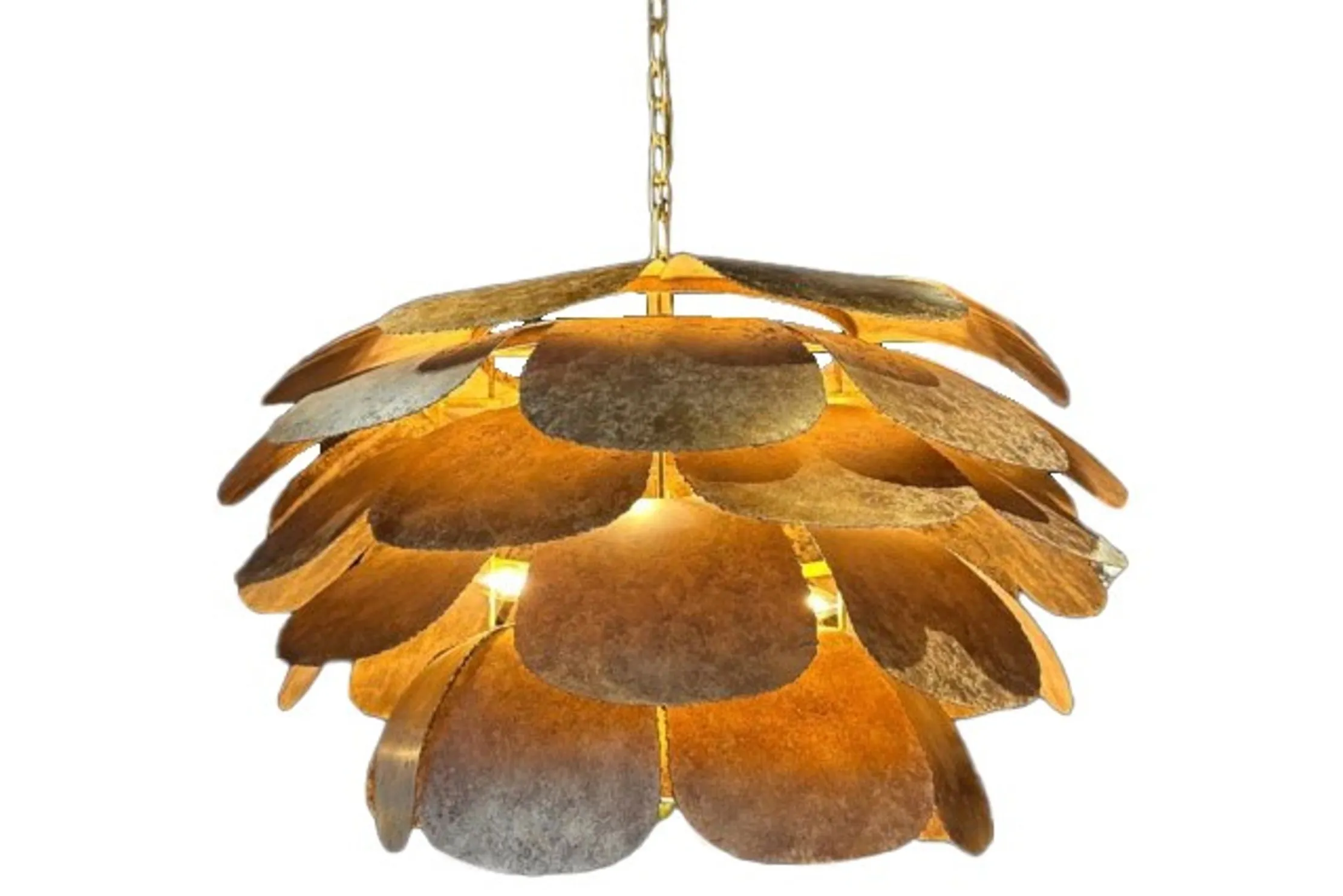 Hanglamp LB046-12+1 ambachtelijk brons Artisjok | Leclercq & Bouwman