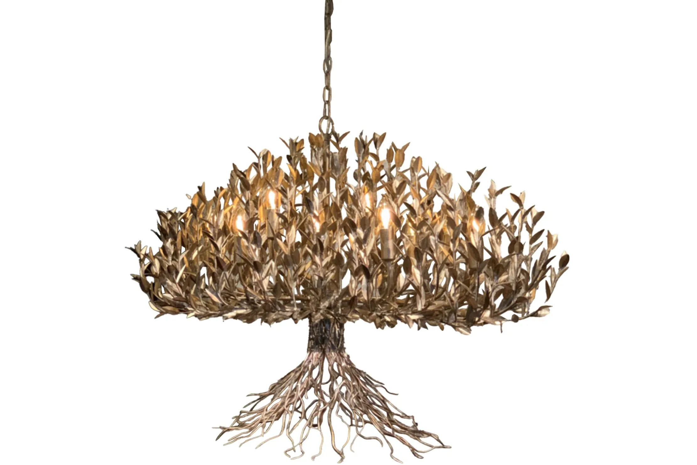 Hanglamp LB039/12+1 ambachtelijk zilver Aix | Leclercq & Bouwman
