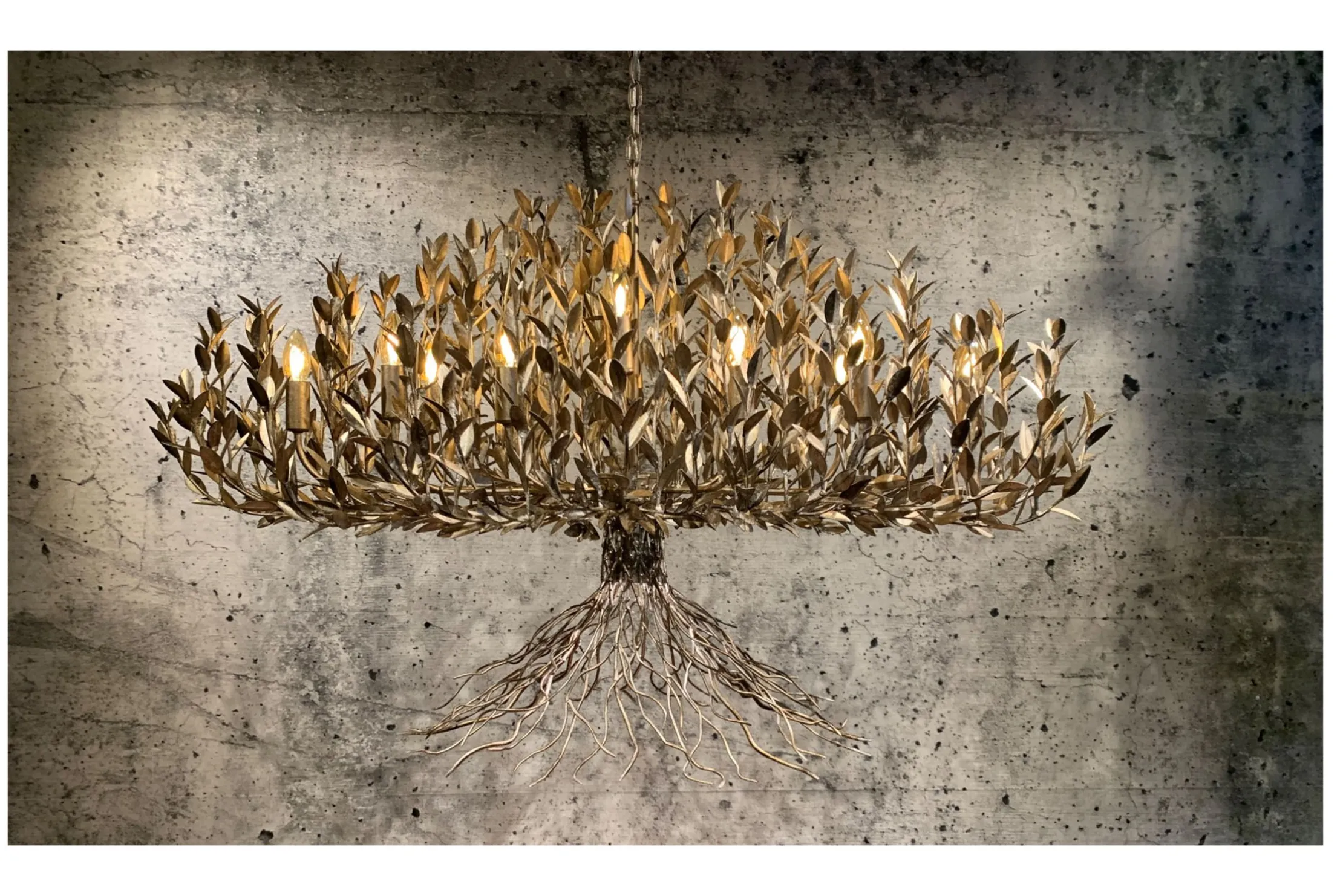 Hanglamp LB039/12+1 ambachtelijk zilver Aix | Leclercq & Bouwman
