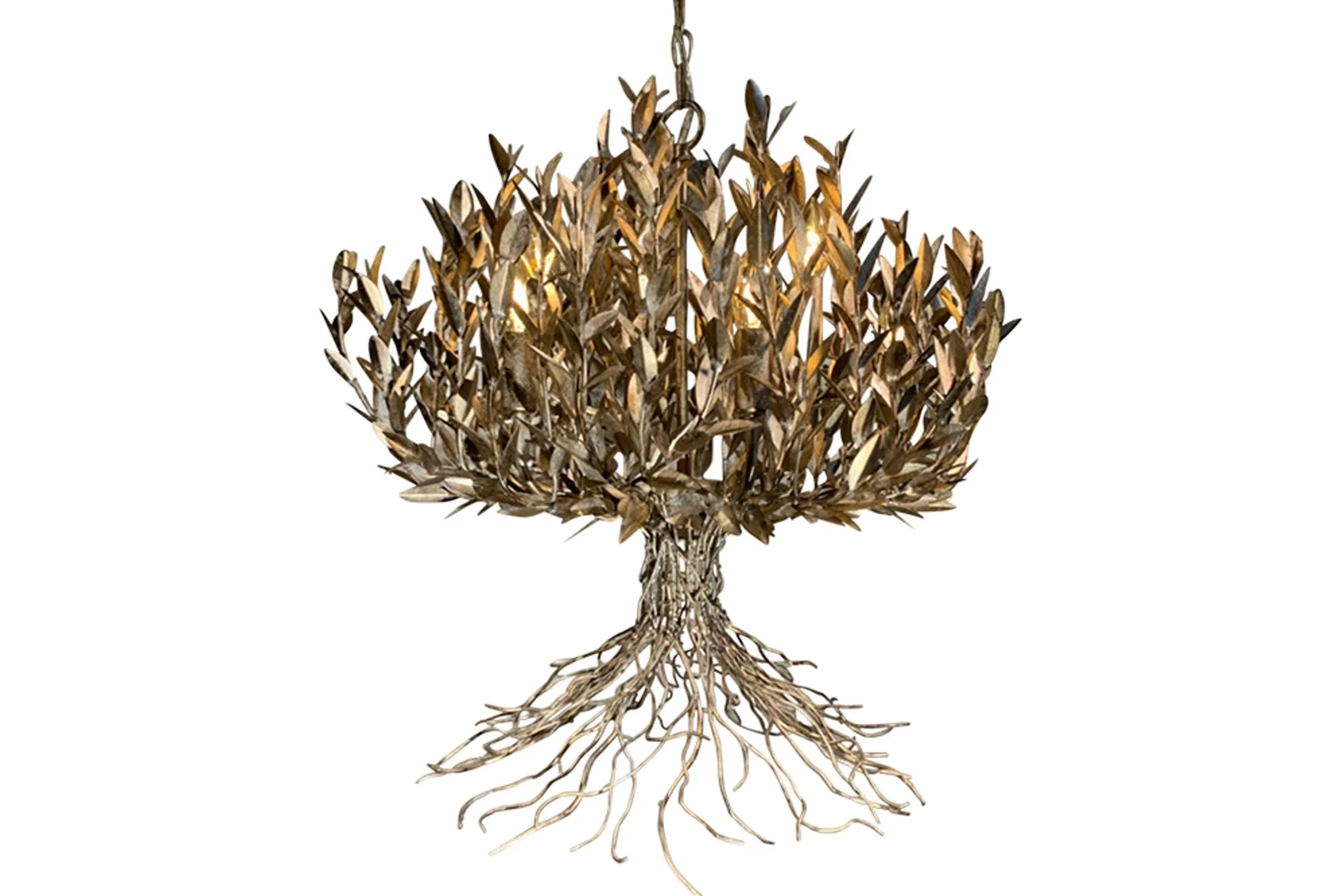 Hanglamp LB039/9+1 ambachtelijk zilver Aix | Leclercq & Bouwman