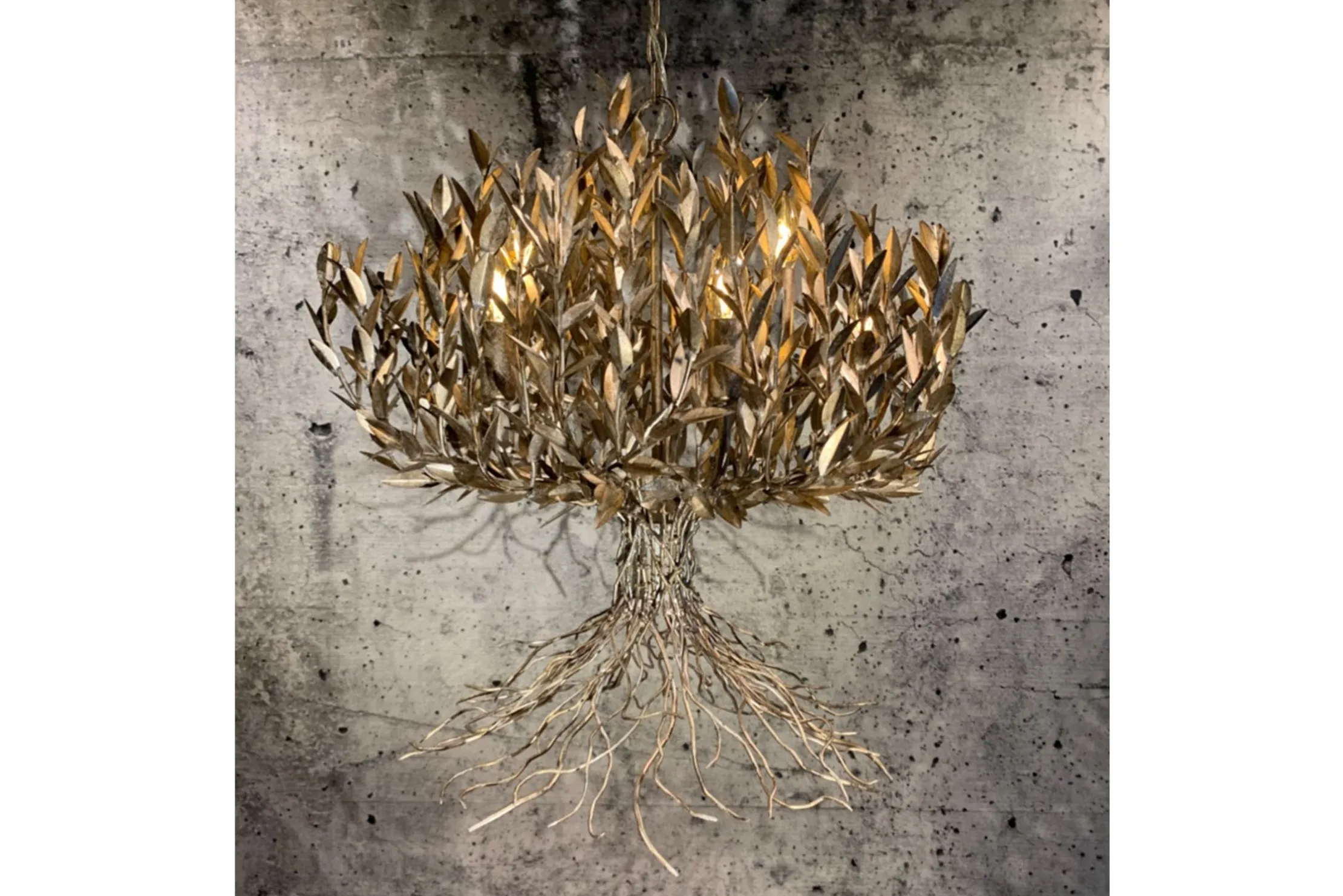 Hanglamp LB039/9+1 ambachtelijk zilver Aix | Leclercq & Bouwman