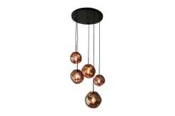Hanglamp 5-lichts rond Copper Boaz