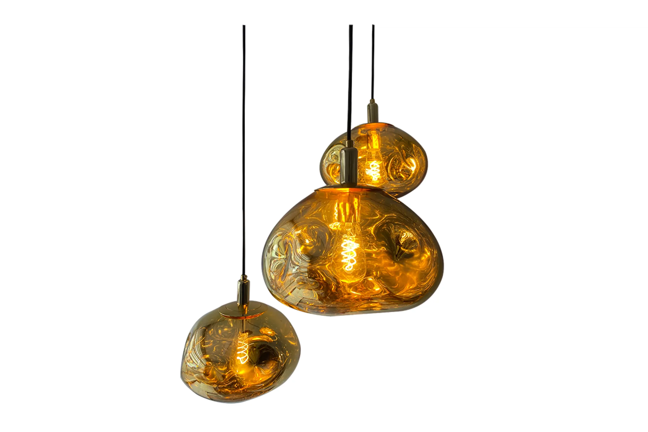 Hanglamp 3-lichts rond Gold Melt