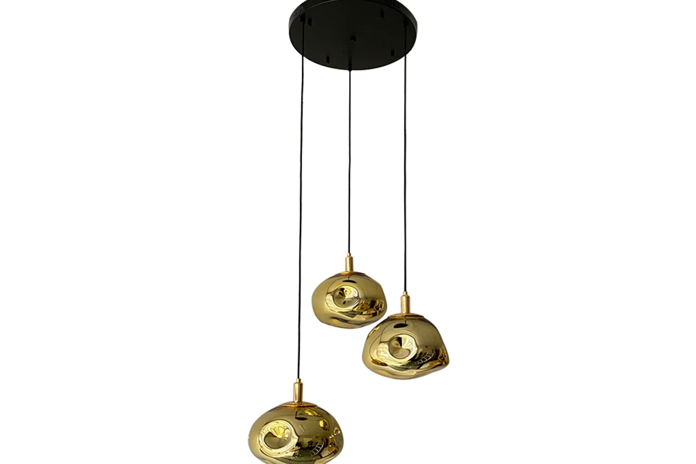 Hanglamp 3-lichts rond Gold Melt