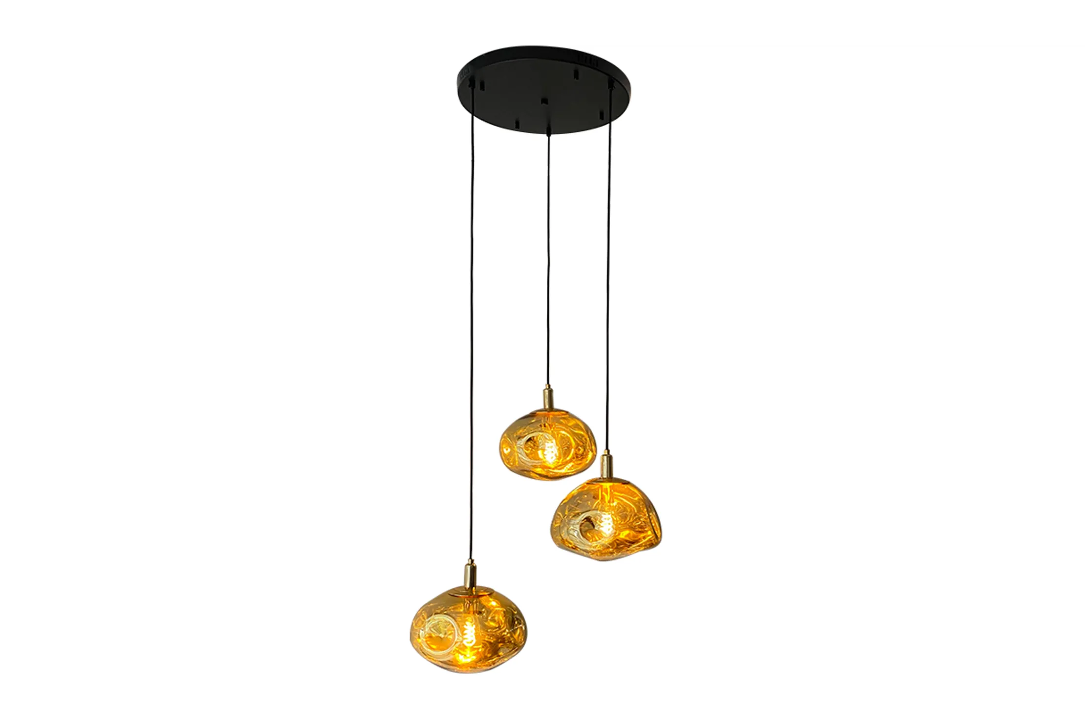 Hanglamp 3-lichts rond Gold Melt