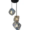 Hanglamp 3-lichts rond smoked glass Yara