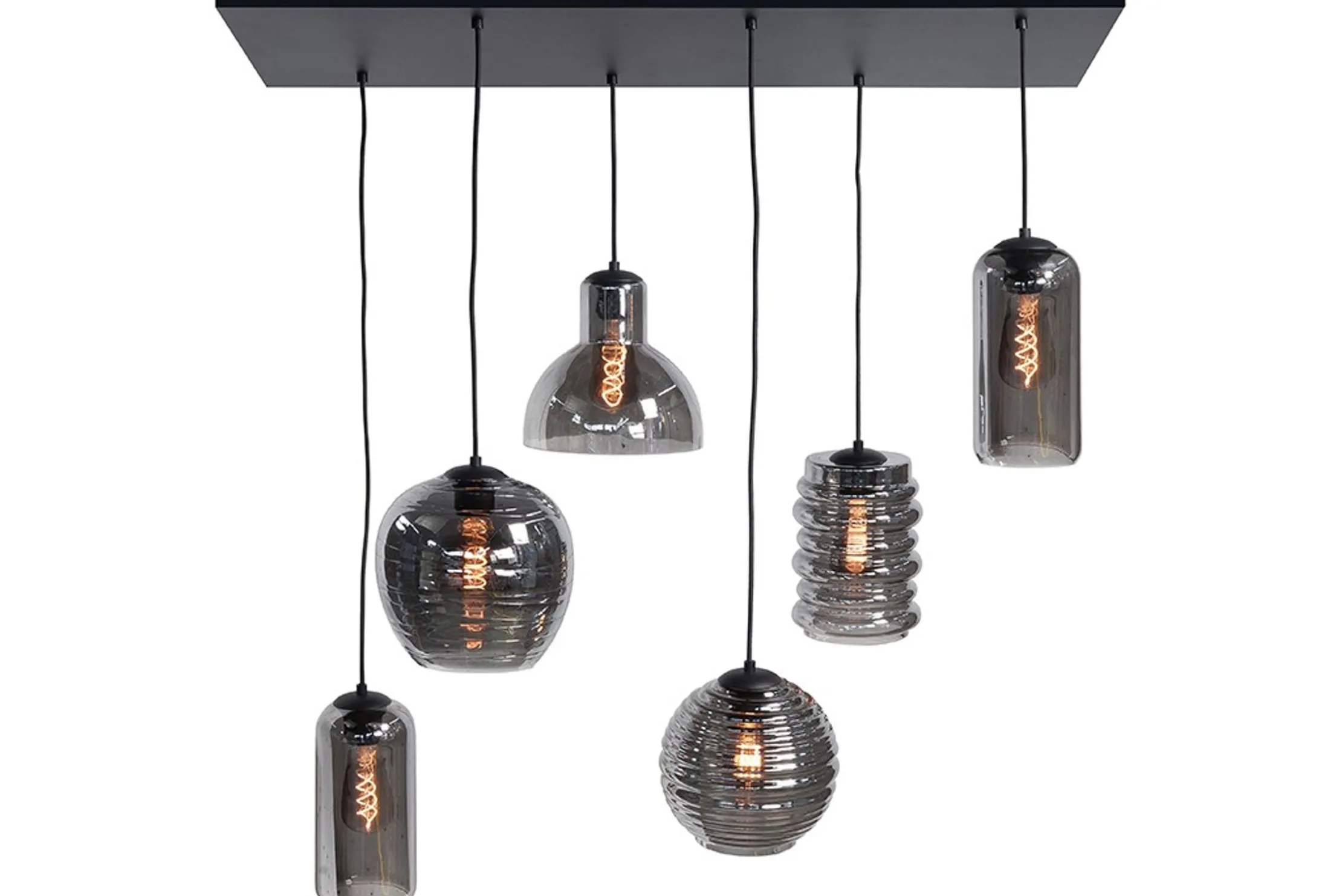 Hanglamp Zwart Rookglas Fantasy