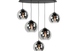 Hanglamp Zwart Rookglas Fantasy Ovaal