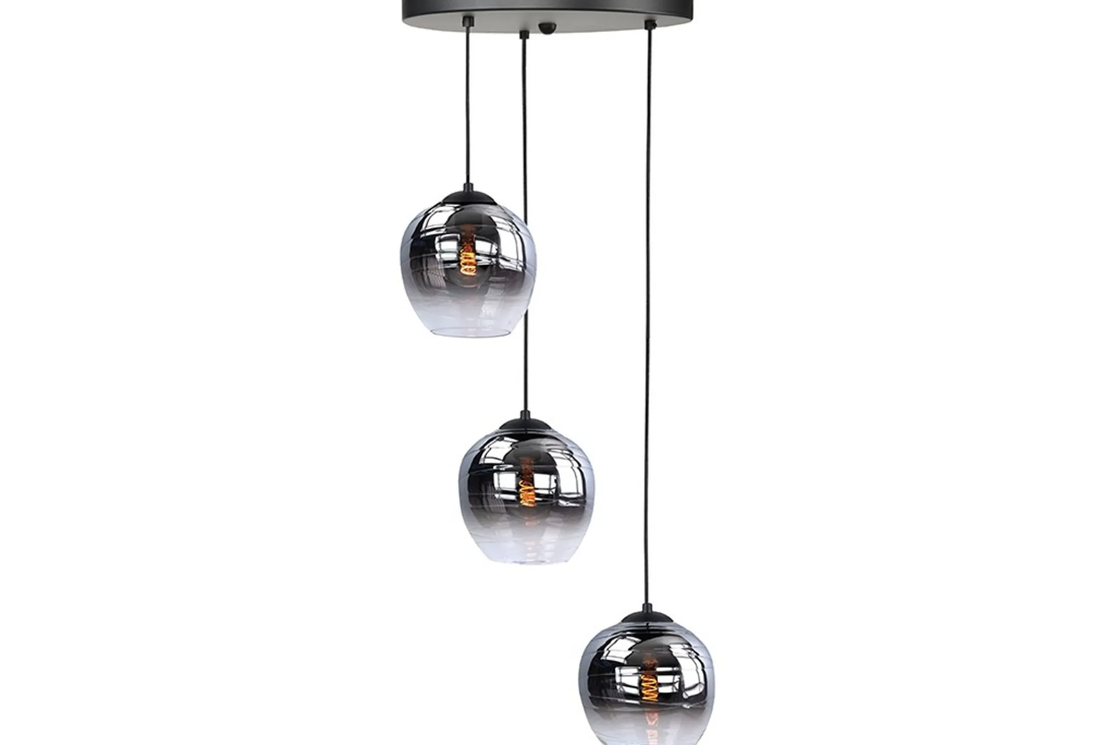 Hanglamp Zwart Semi Rookglas Fantasy