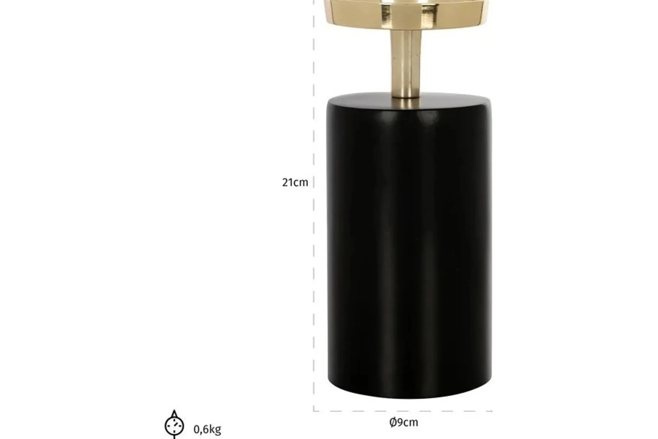 Kandelaar Black Gold Klein 211584 Caya