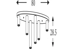 Plafondlamp 50571-6BK Tubes
