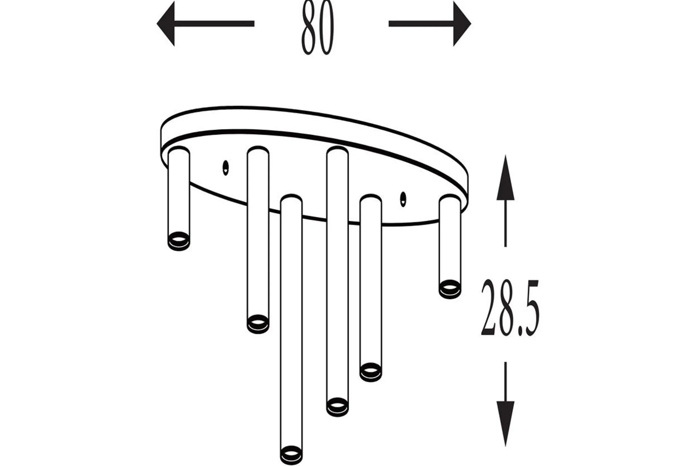Plafondlamp 50571-6BK Tubes