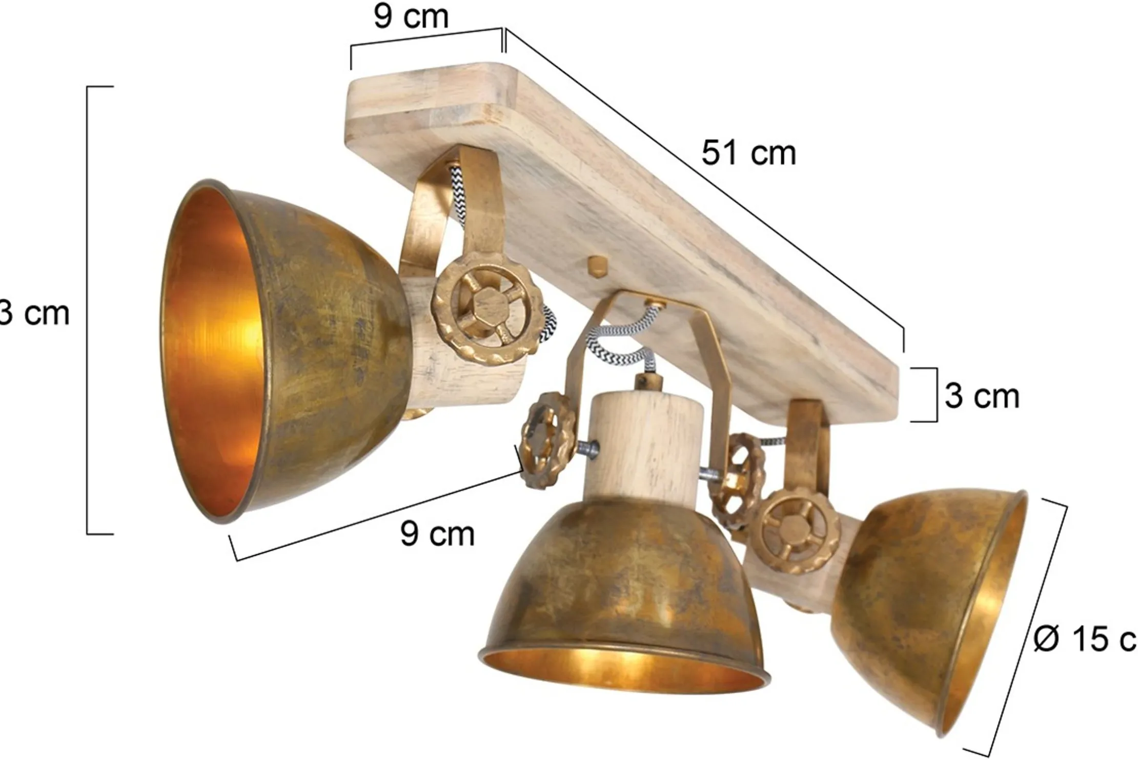 Plafondlamp 2133BR Gearwood Mexlite
