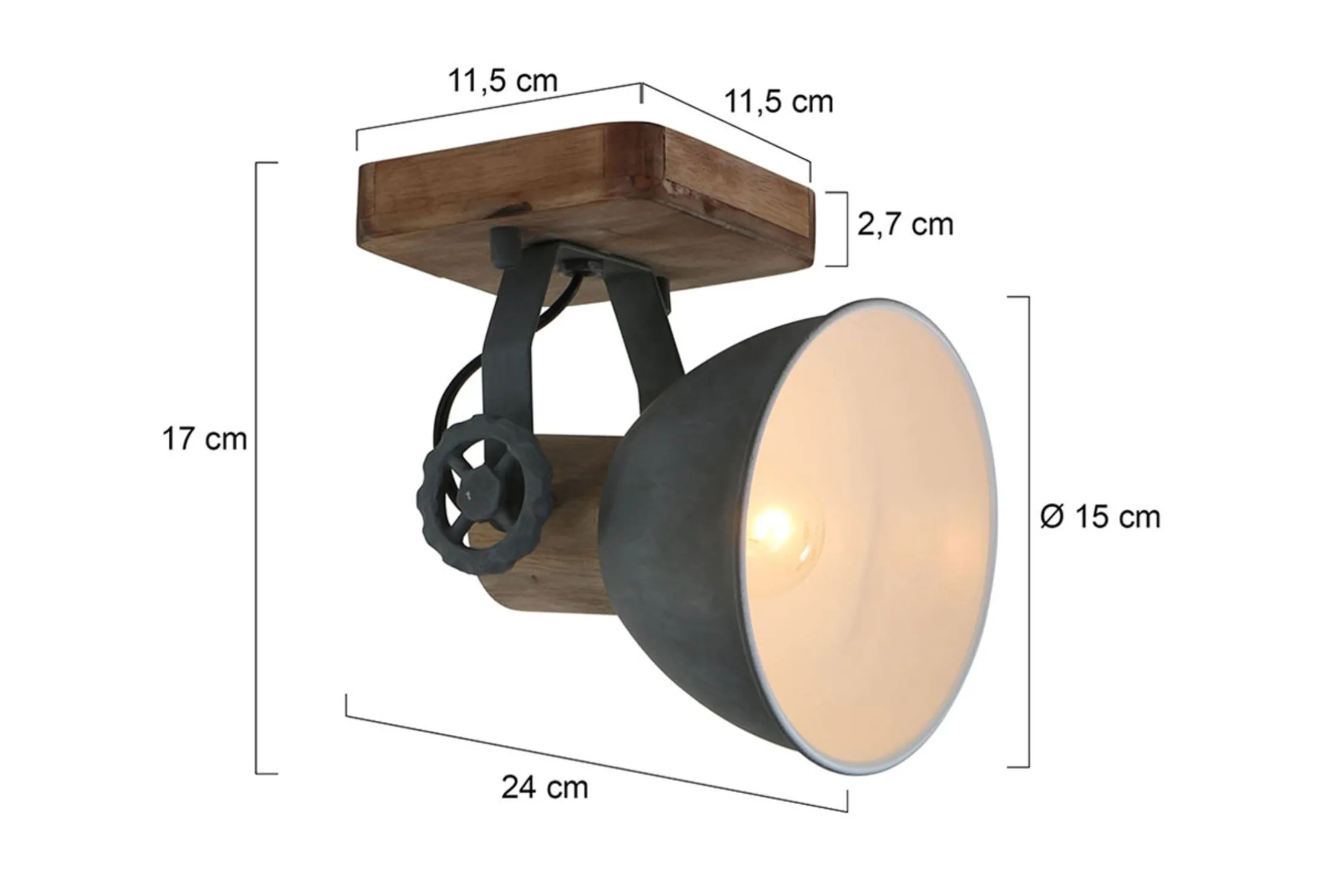 Plafondlamp 7968GR Gearwood Mexlite