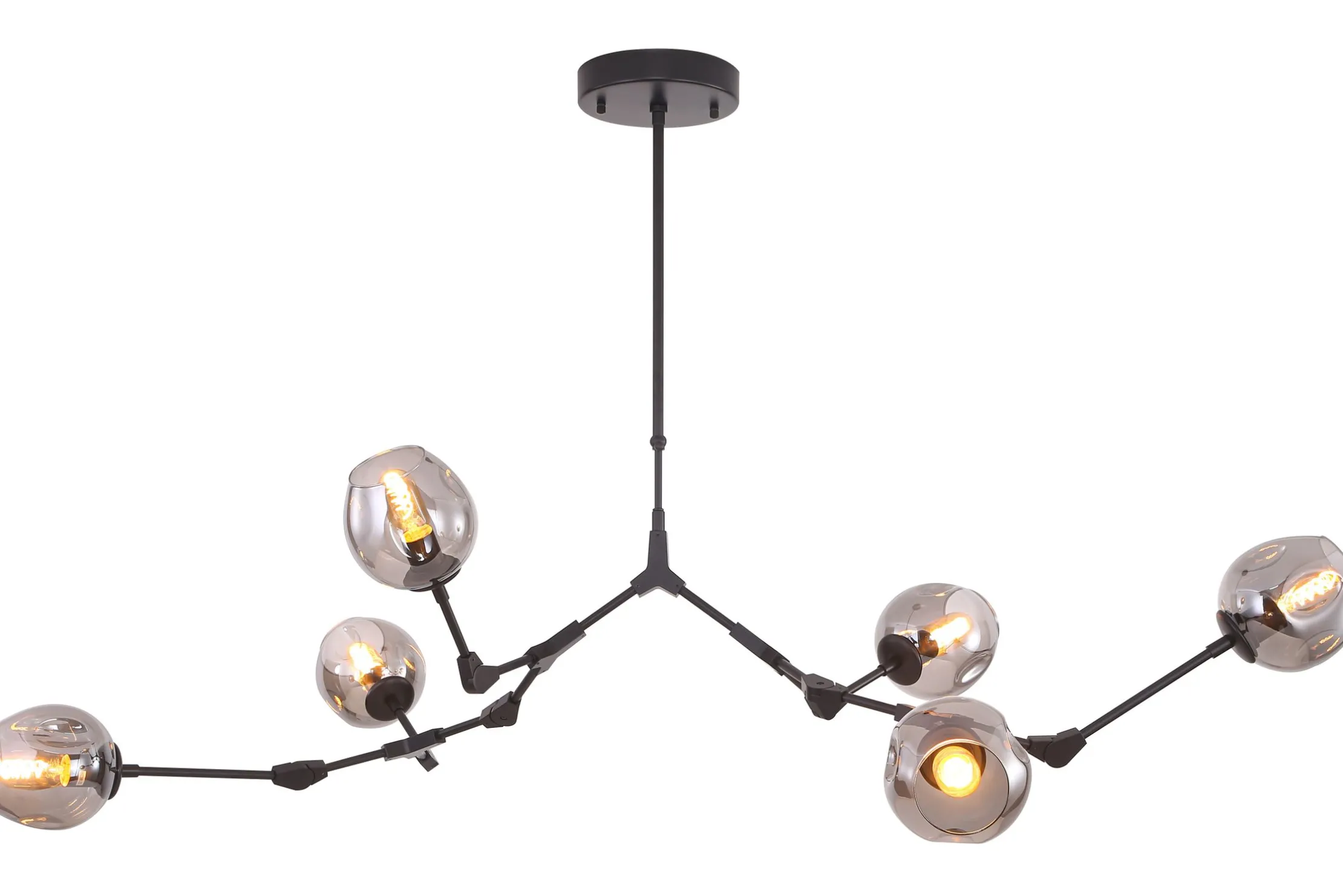 Plafondlamp 6-lichts Zwart Cas