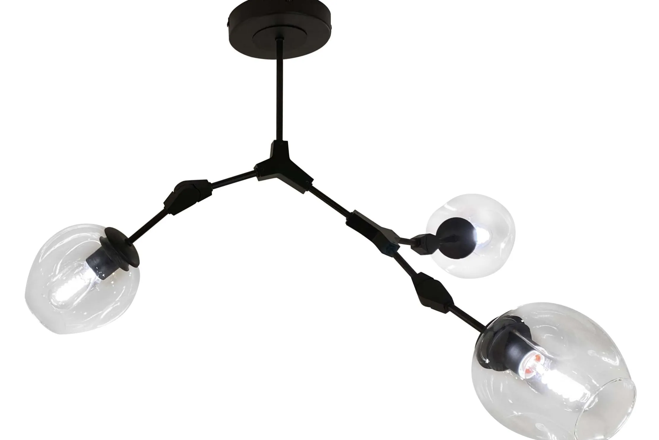 Plafondlamp 3-lichts Zwart Cas
