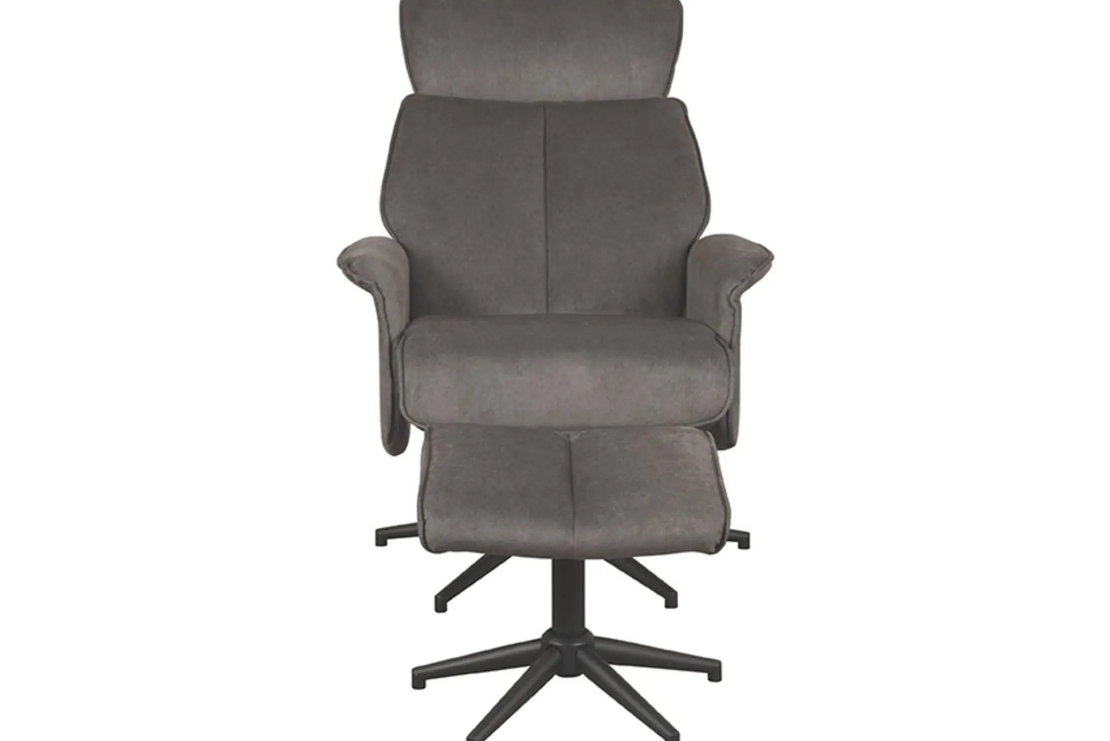 Relaxfauteuil met hocker Antraciet Cosmo CH-73.027 Verdal