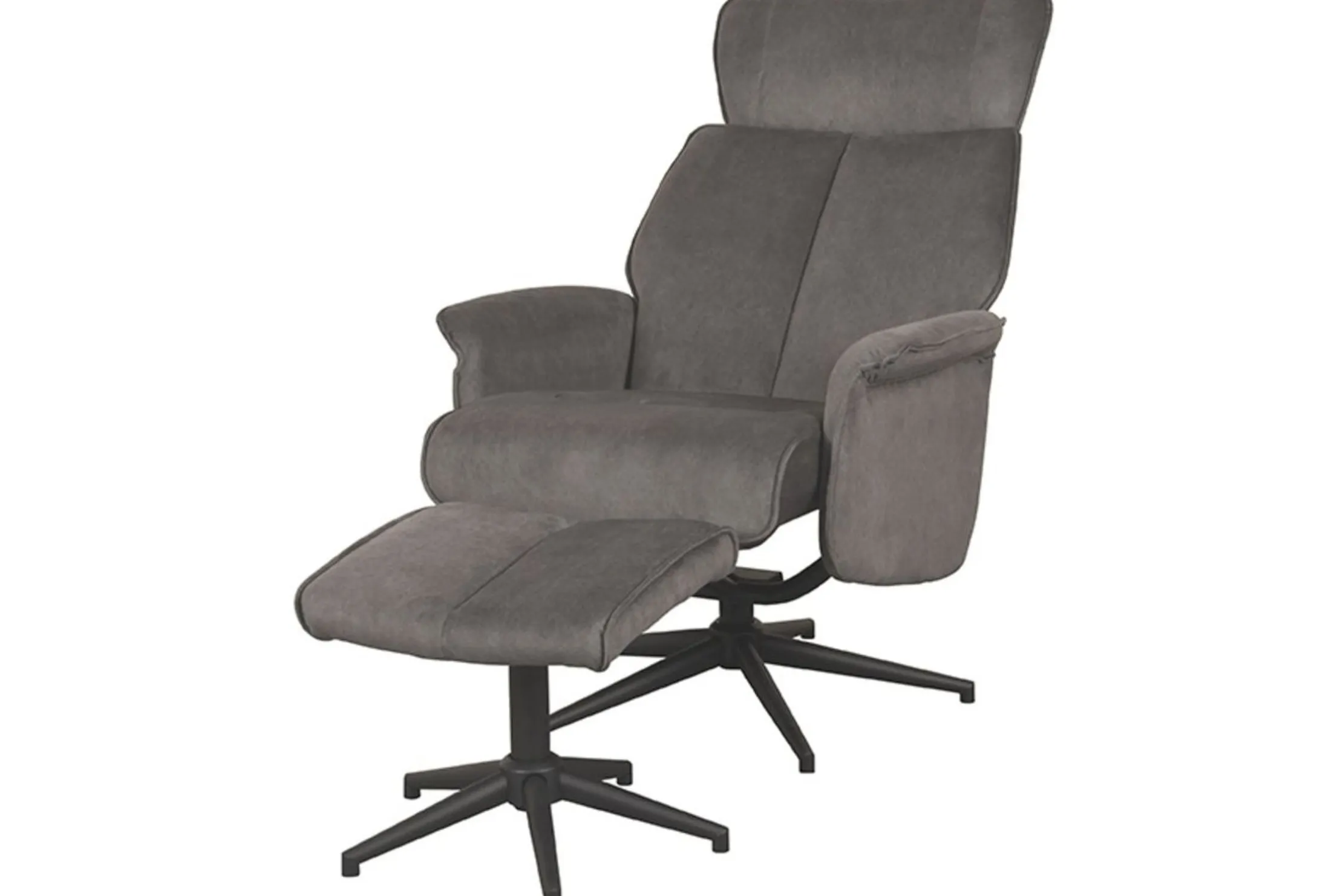 Relaxfauteuil met hocker Antraciet Cosmo CH-73.027 Verdal