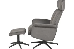 Relaxfauteuil met hocker Antraciet Cosmo CH-73.027 Verdal