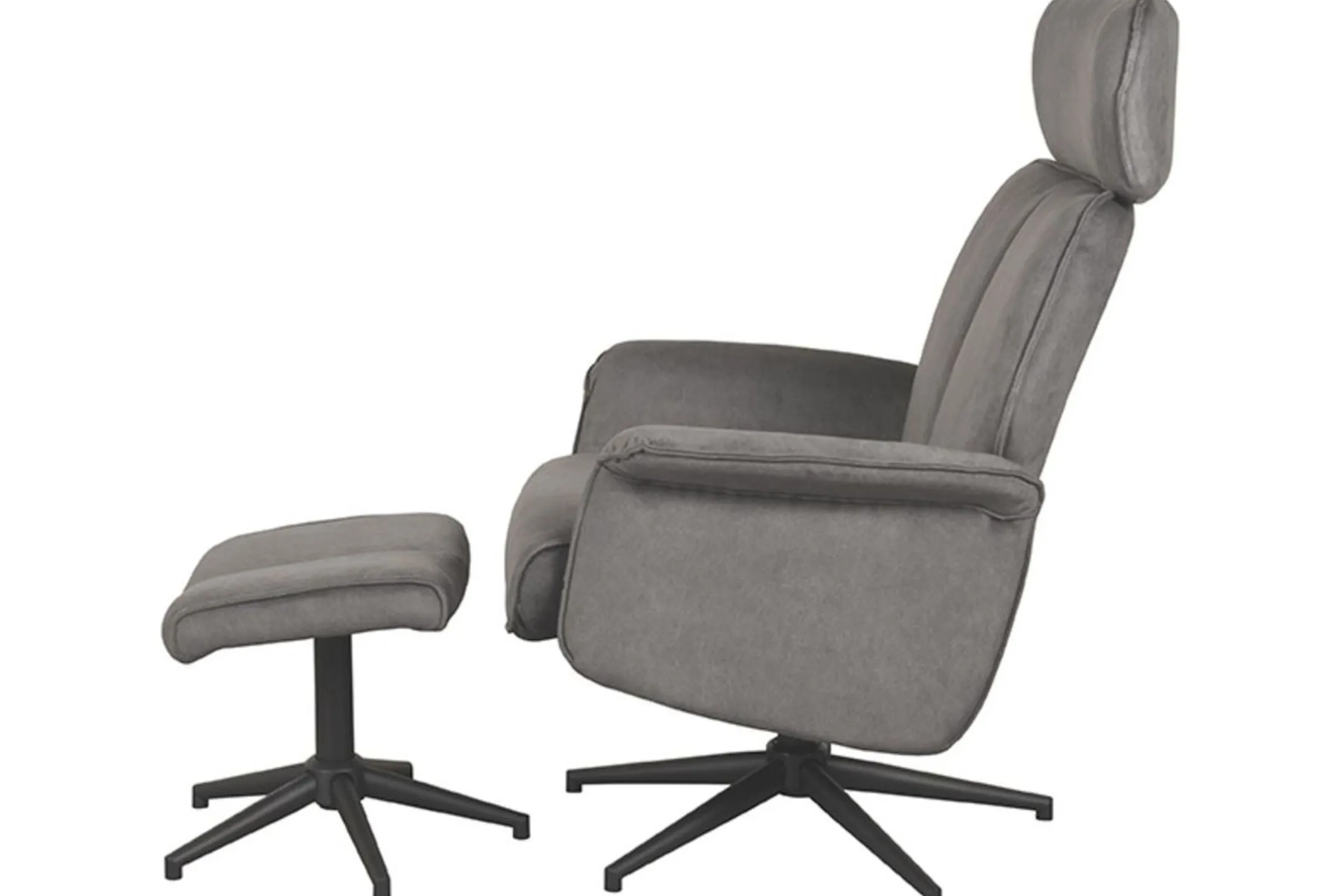 Relaxfauteuil met hocker Antraciet Cosmo CH-73.027 Verdal