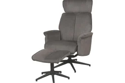 Relaxfauteuil met hocker Antraciet Cosmo CH-73.027 Verdal