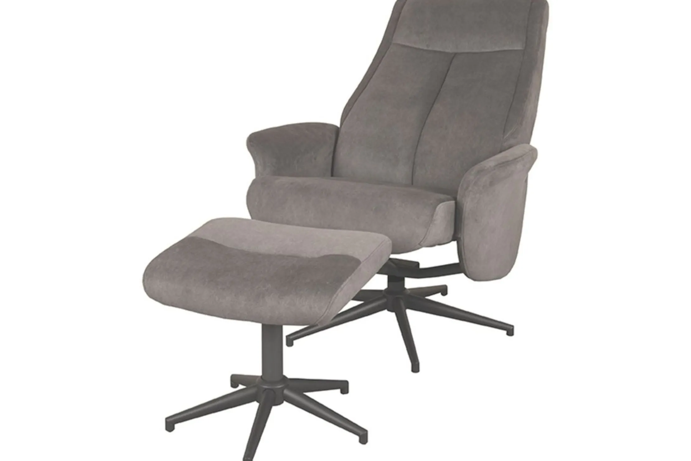 Relaxfauteuil met hocker Antraciet Cosmo CH-73.024 Bergen