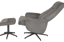 Relaxfauteuil met hocker Antraciet Cosmo CH-73.024 Bergen