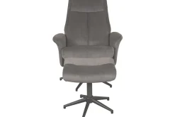 Relaxfauteuil met hocker Antraciet Cosmo CH-73.024 Bergen