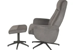 Relaxfauteuil met hocker Antraciet Cosmo CH-73.024 Bergen