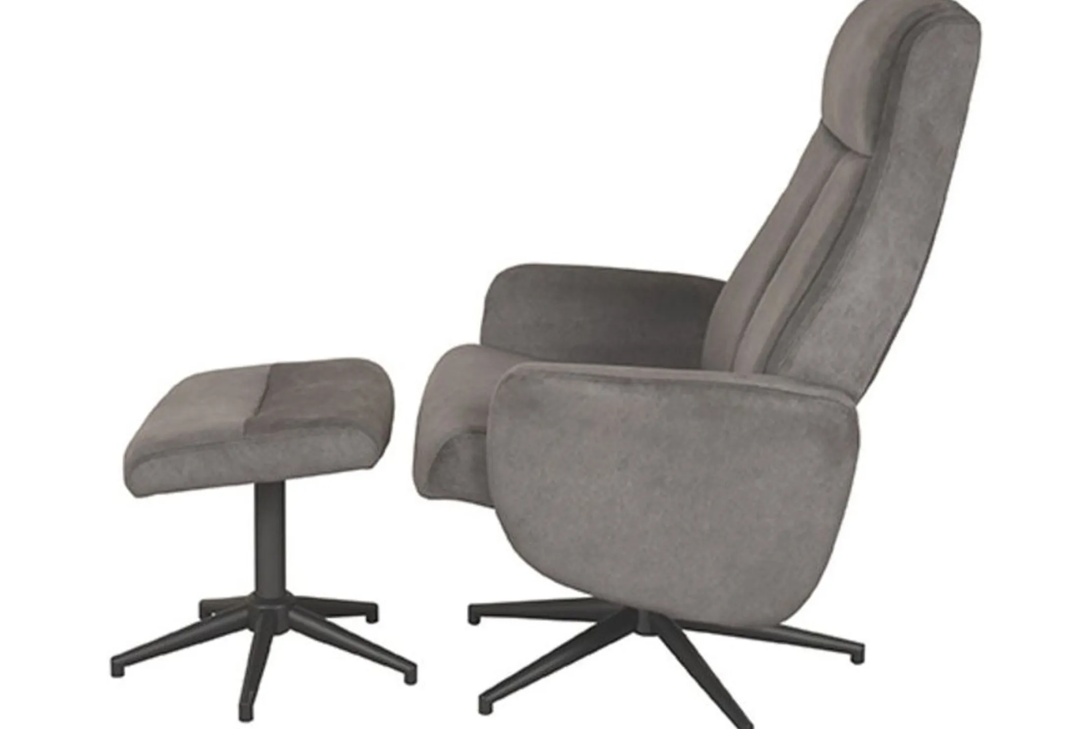 Relaxfauteuil met hocker Antraciet Cosmo CH-73.024 Bergen