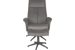 Relaxfauteuil met hocker Antraciet Cosmo CH-73.024 Bergen
