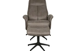 Relaxfauteuil met hocker Taupe Micro Suede CH-73.011 Bergen