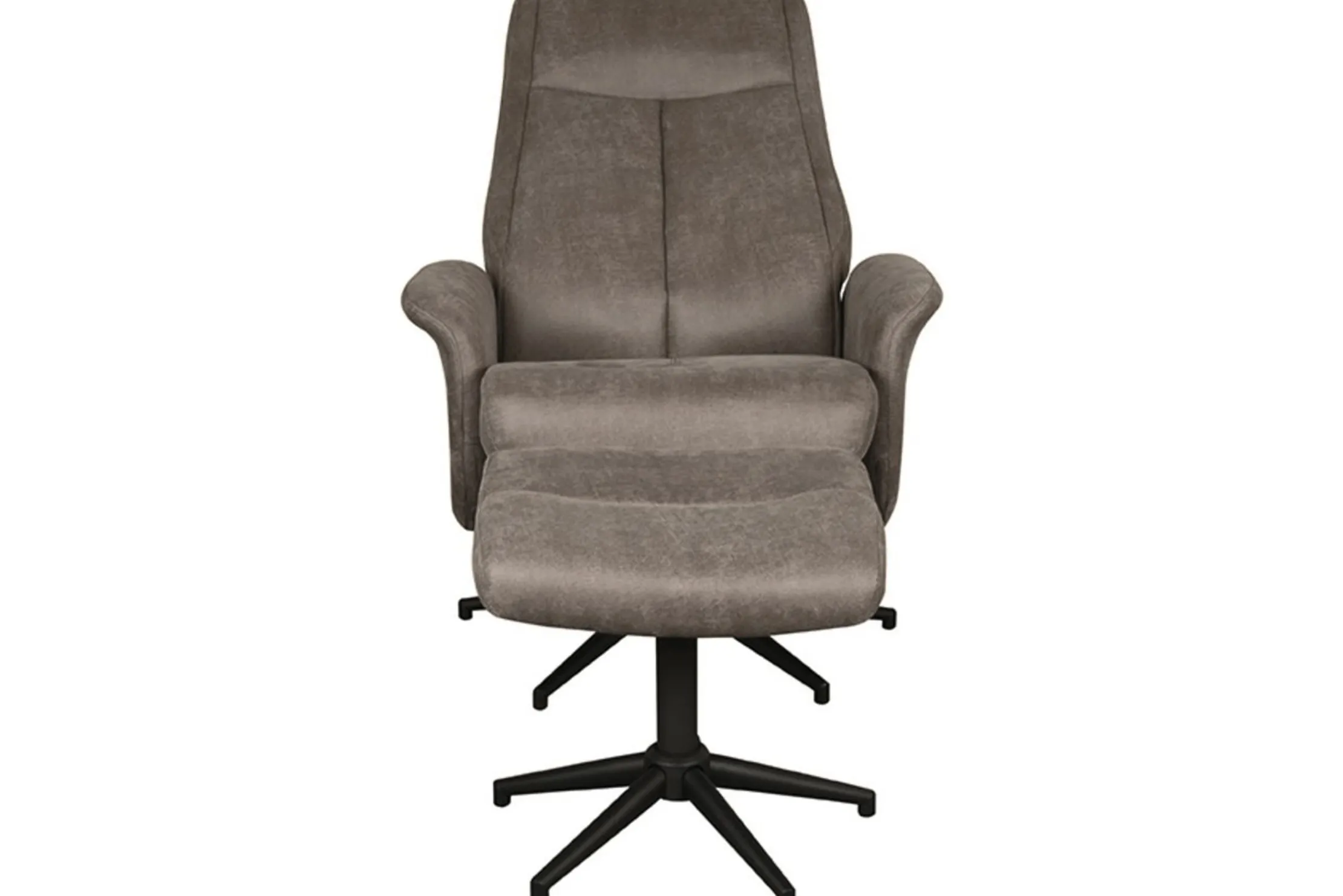 Relaxfauteuil met hocker Taupe Micro Suede CH-73.011 Bergen