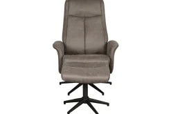Relaxfauteuil met hocker Taupe Micro Suede CH-73.011 Bergen