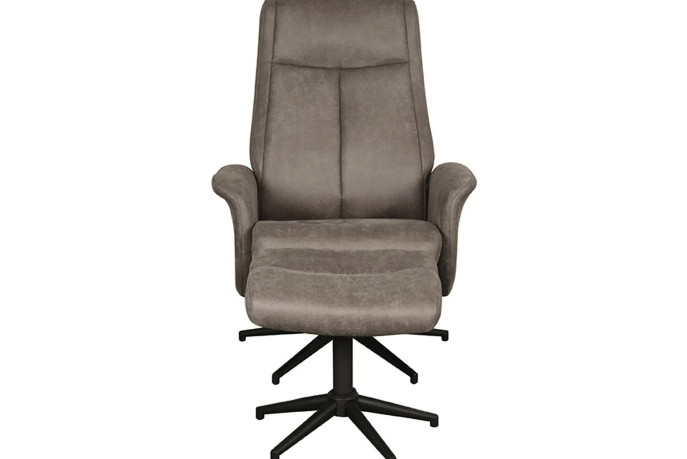 Relaxfauteuil met hocker Taupe Micro Suede CH-73.011 Bergen