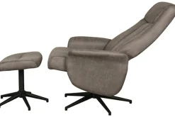 Relaxfauteuil met hocker Taupe Micro Suede CH-73.011 Bergen