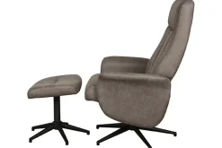 Relaxfauteuil met hocker Taupe Micro Suede CH-73.011 Bergen