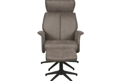 Relaxfauteuil met hocker Taupe Micro Suede CH-73.020 Verdal