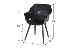 Tuinstoel Carbon Black 11.681.008 Sophie Studio