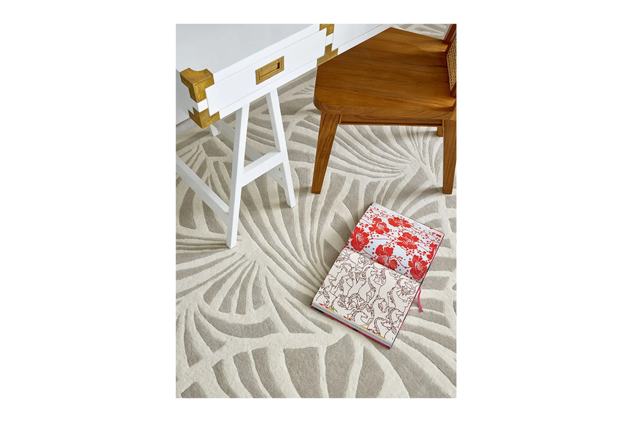Vloerkleed Ivory 039301 Japanese Fans