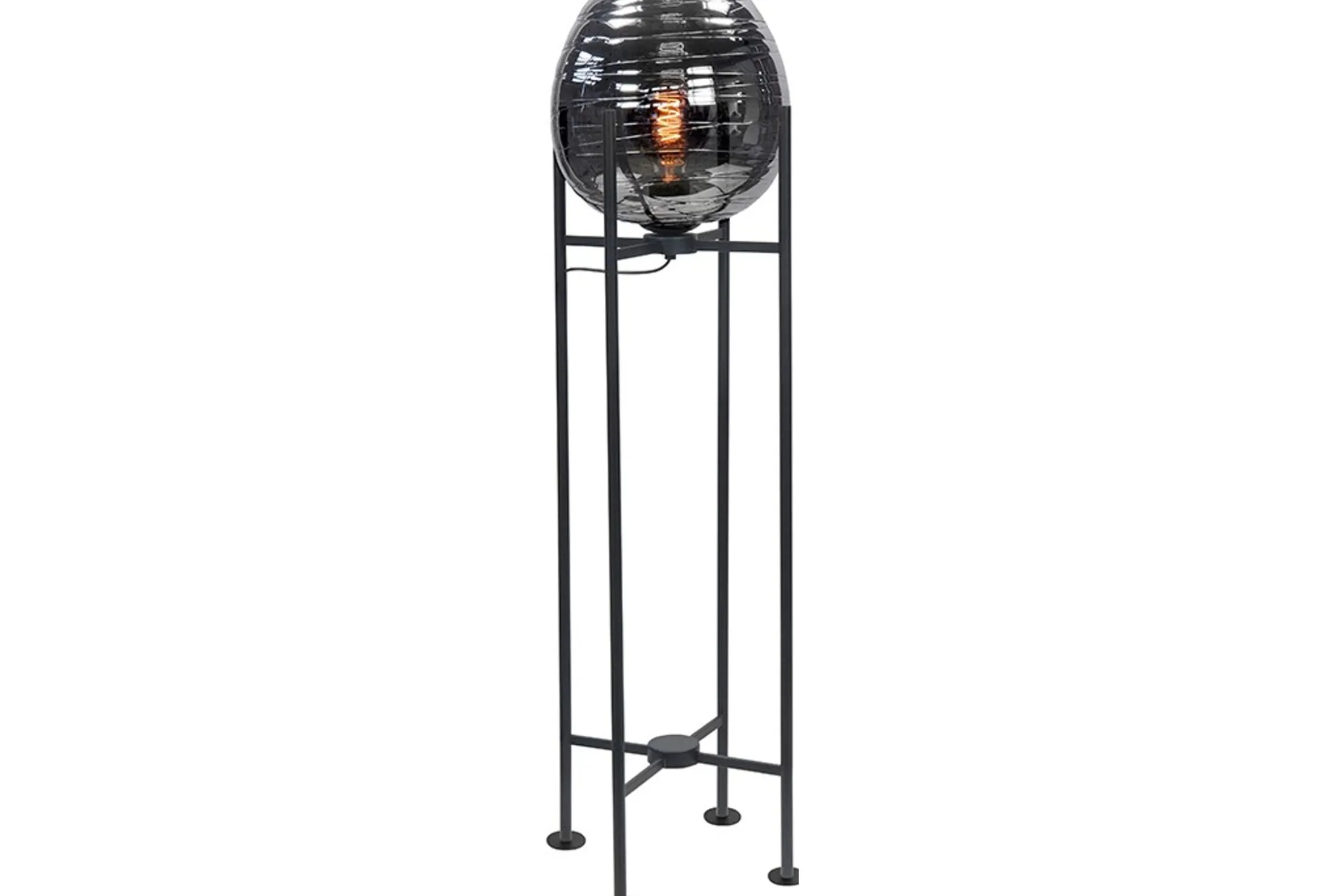 Vloerlamp Zwart Rookglas Fantasy